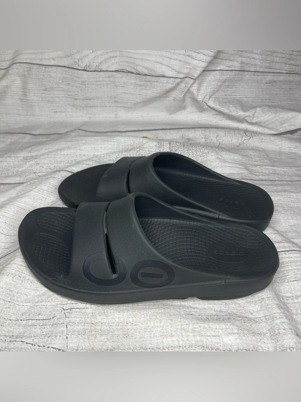 OOFOS Ooahh Men’s 11 Black Recovery Comfort Sport Slide Sandals